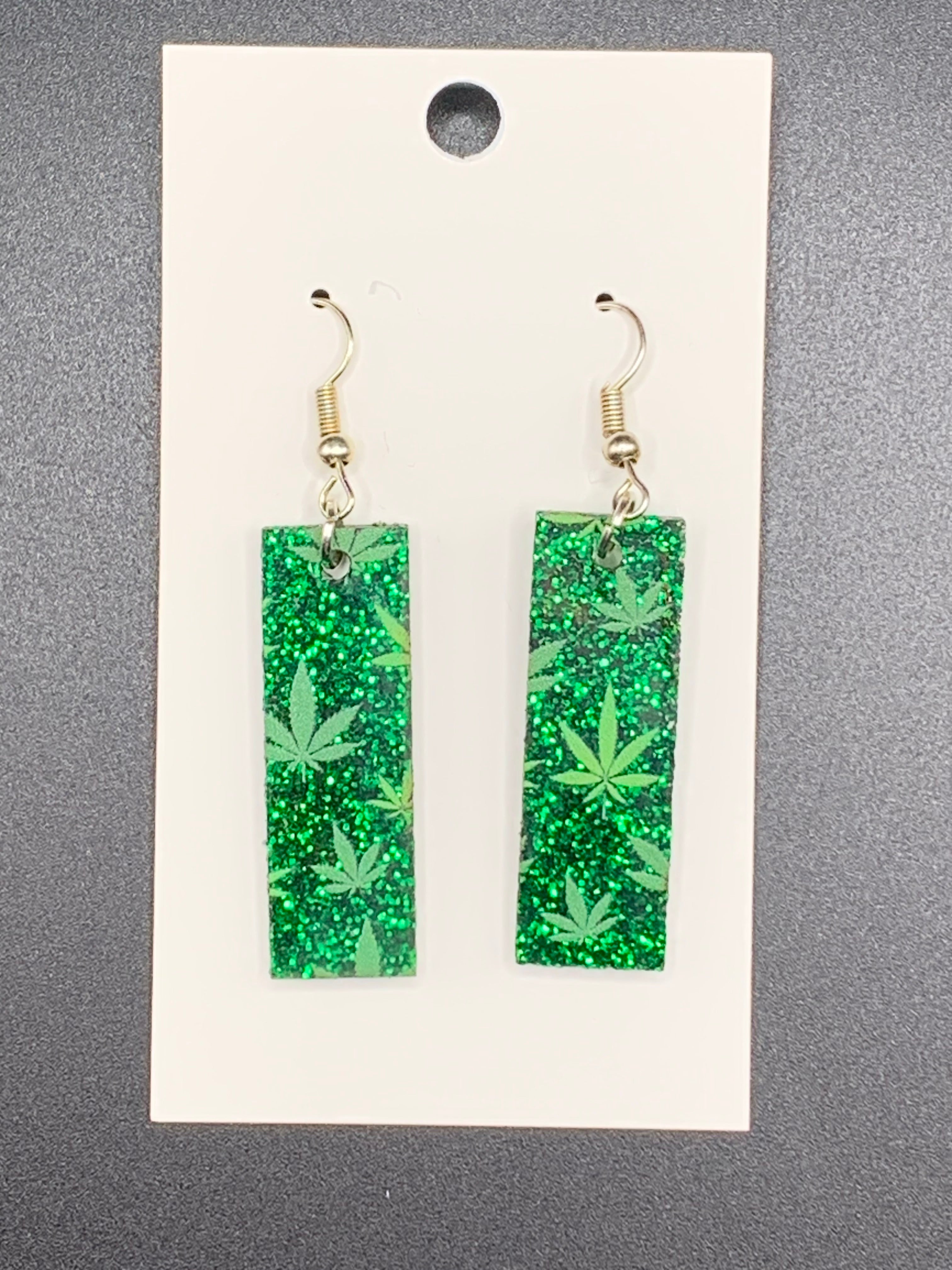 Weed Patterned Earrings
