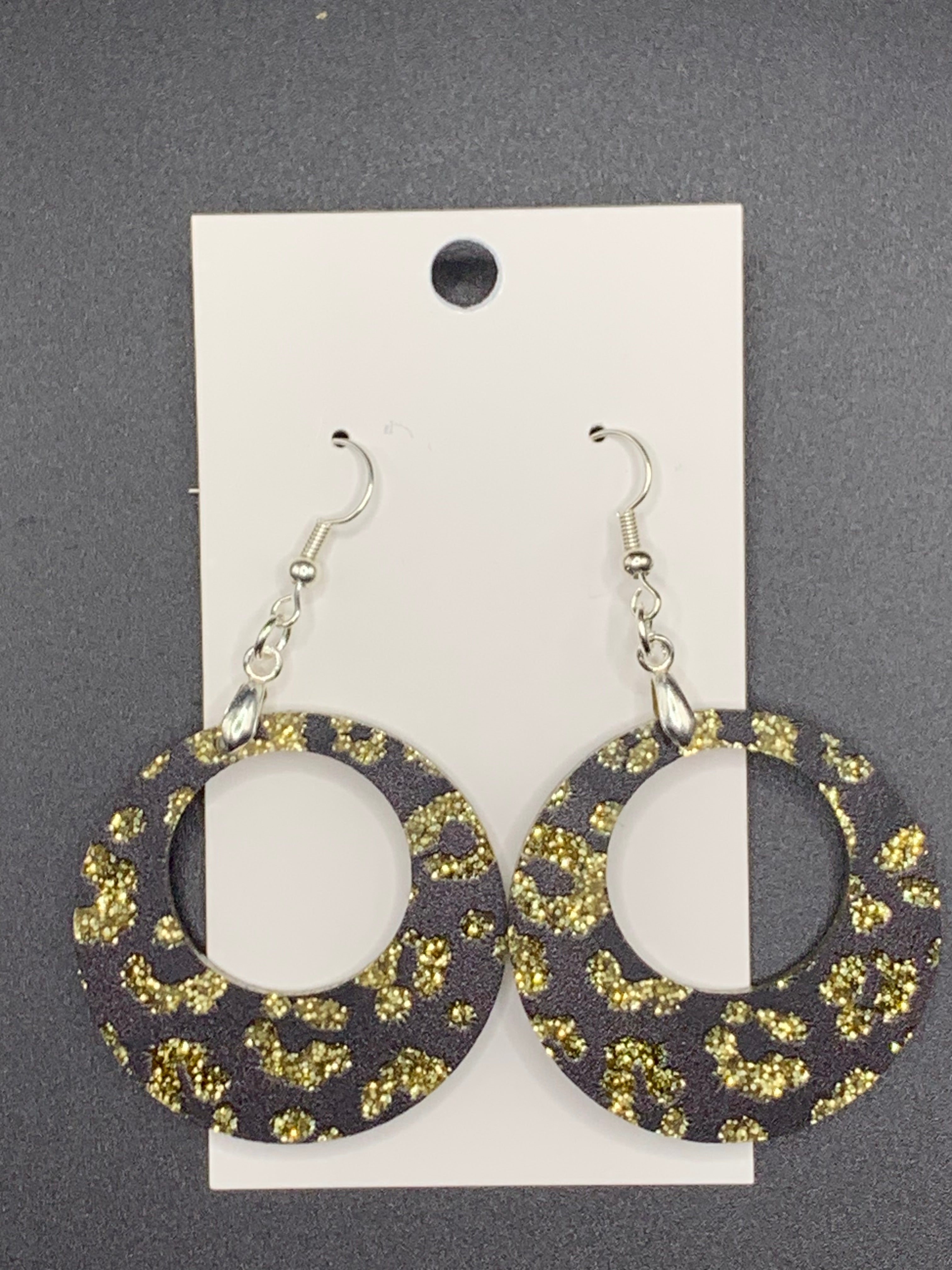 Round Cheetah Earrings