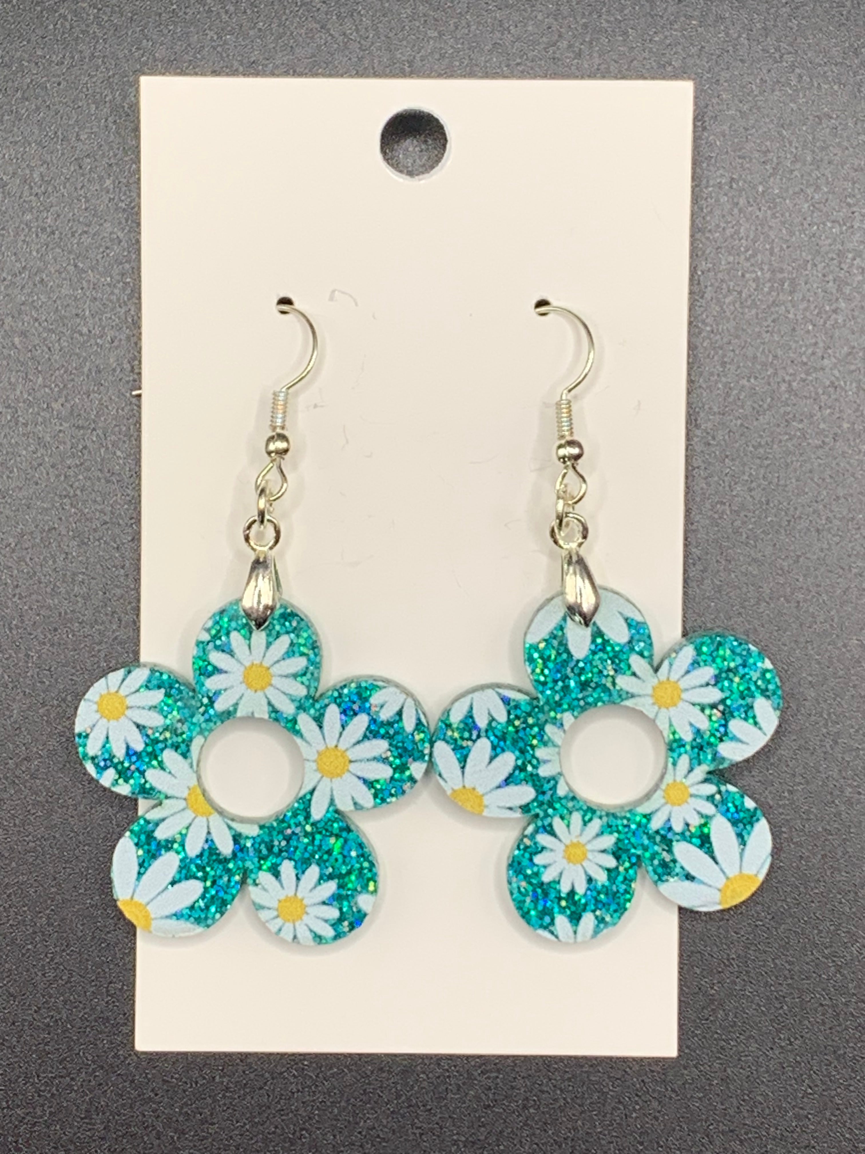 Glitter Daisy Earrings