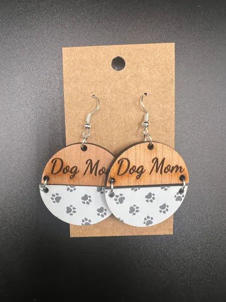 Dog Mom Paw Print Earrings