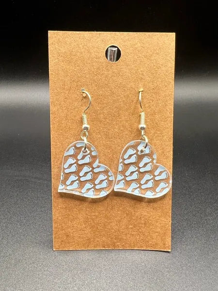 Blue Baby Feet Earrings