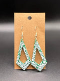 Double Sided Green and White Diamond Earrings