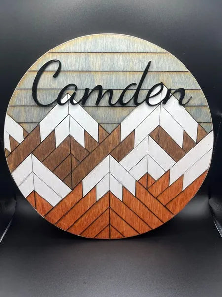 Mountain Quilt Door Sign