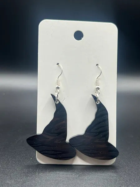 Zebra Pattern Witch Hat Earrings