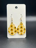 Clear sunflower earrings