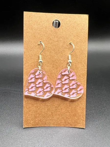 Pink Baby Feet Earrings