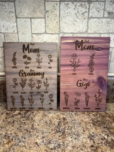 Mom to Grandma Flower Plaque