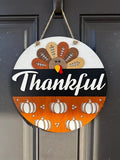 Thankful turkey door sign