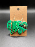 Monstera Palm Leaf Earrings