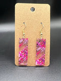 Pink and Black Striped Earrings