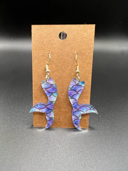 Curved Tail Mermaid Tail Earrings